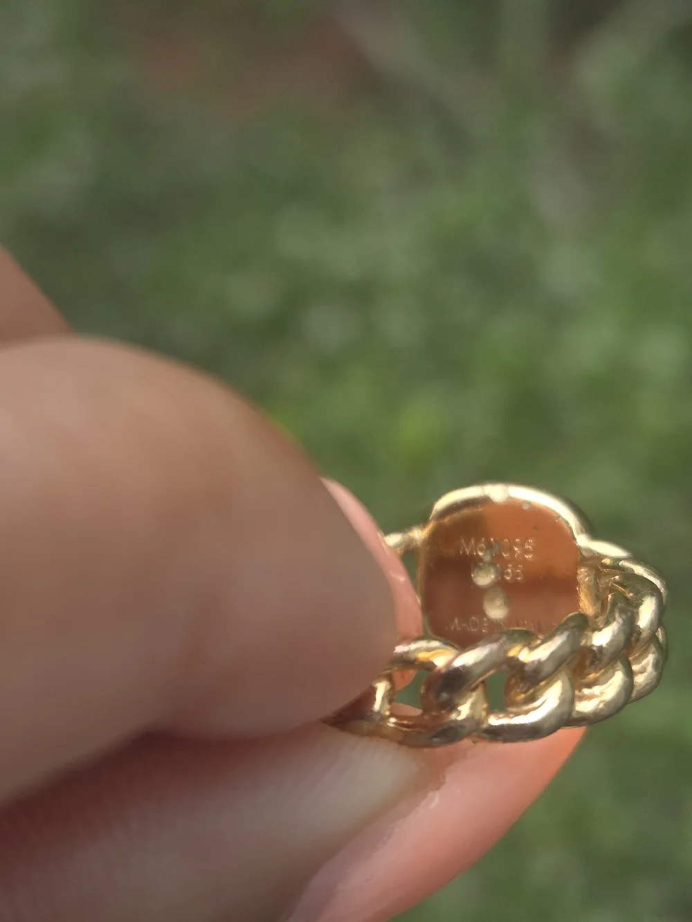 Louis Vuitton Gold Chain Signet Ring